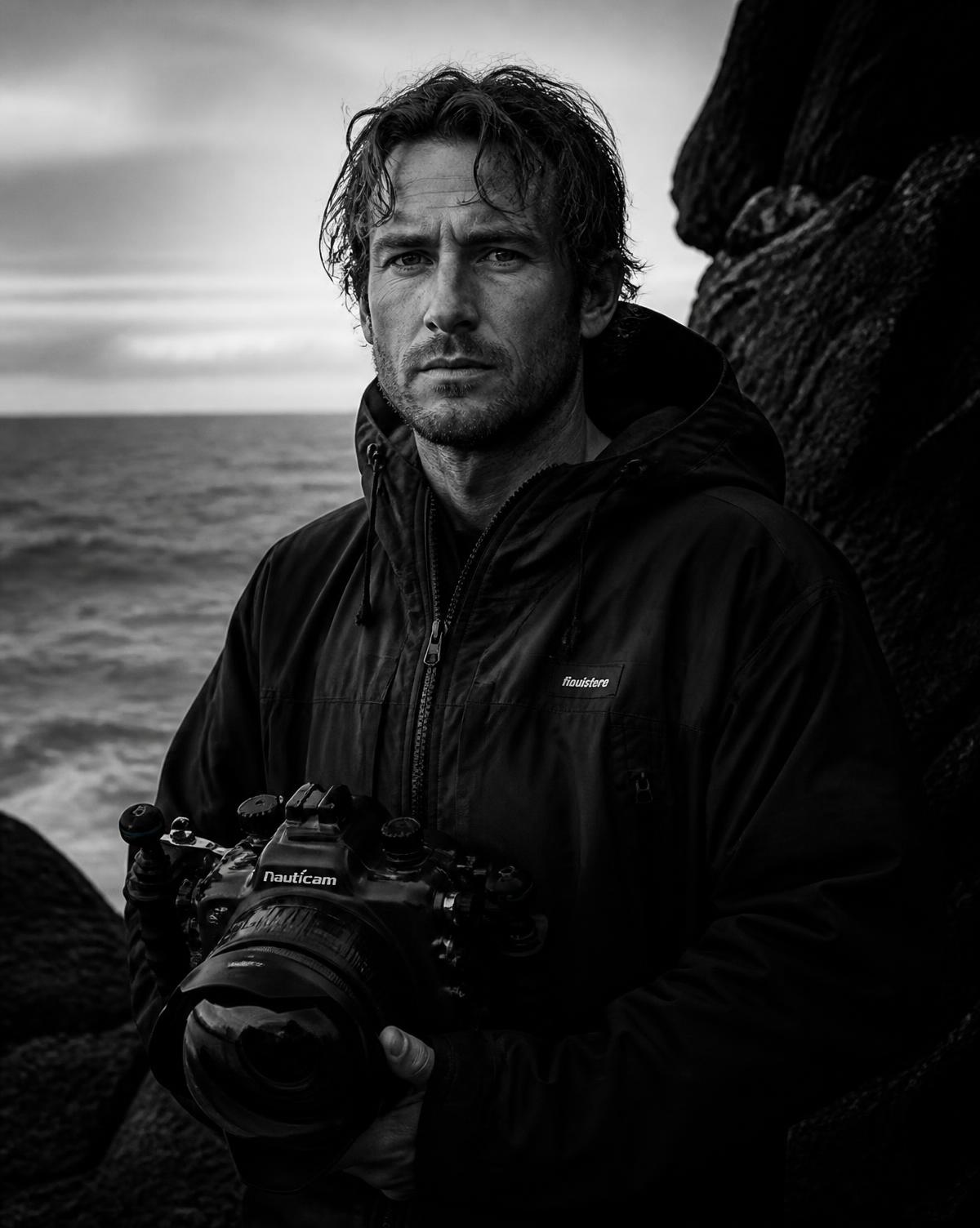 Portrait of Kai Noa Edgar with a water housing